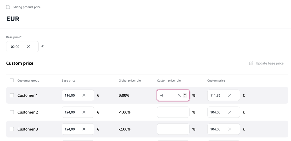 Setting product prices Setting product prices